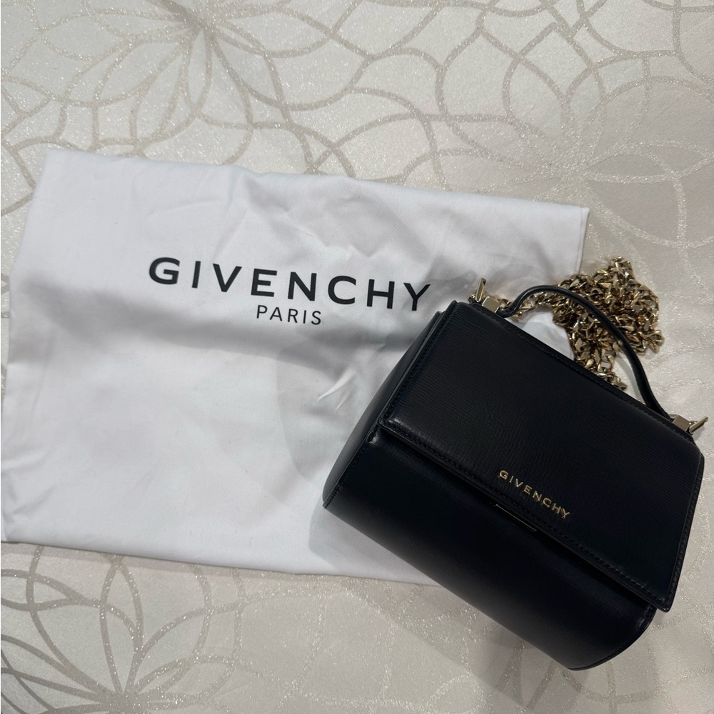 Givenchy Mini Black Leather Bag with Gold Chain